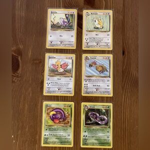 Pokémon TCG Raticate, Fearow and Arbok Full evolution Sets